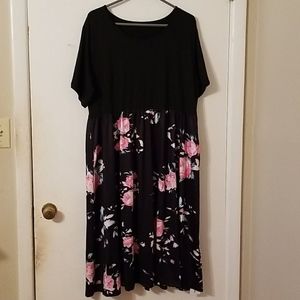 New Nuonita black floral plus size dress